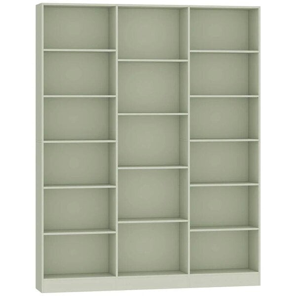 Bookcase with Open Storage, 6-Tier Bookshelf with Anti-Tipping Hardware, Light Green