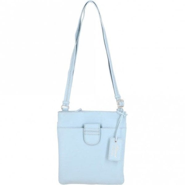 Womens Small Zip Top Leather Cross Body Bag: TAB