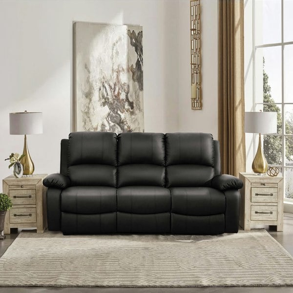 Comfy Living PU Leather Electric Reclining Sofa set