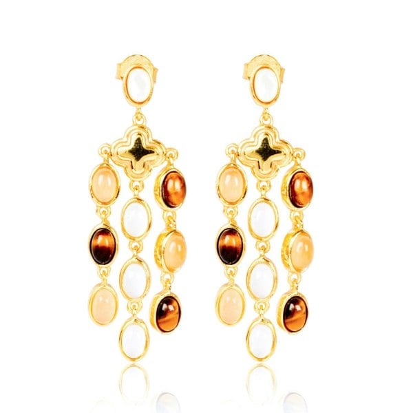 Lila Rasa Earthy Tone Chandelier Earrings