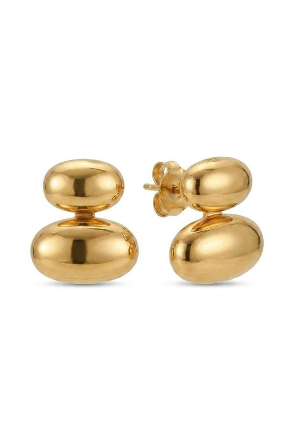 ARIIRA Reena Gold Tone Double Oval Huggie