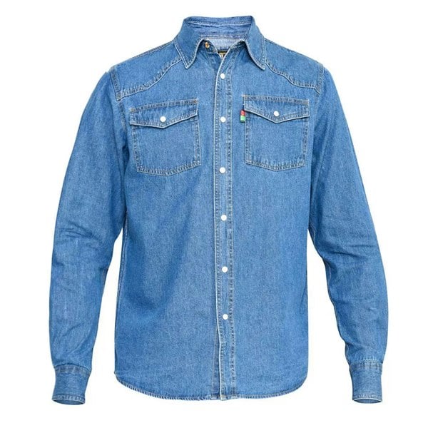 Duke Mens D555 Western Denim Shirt - Stonewash