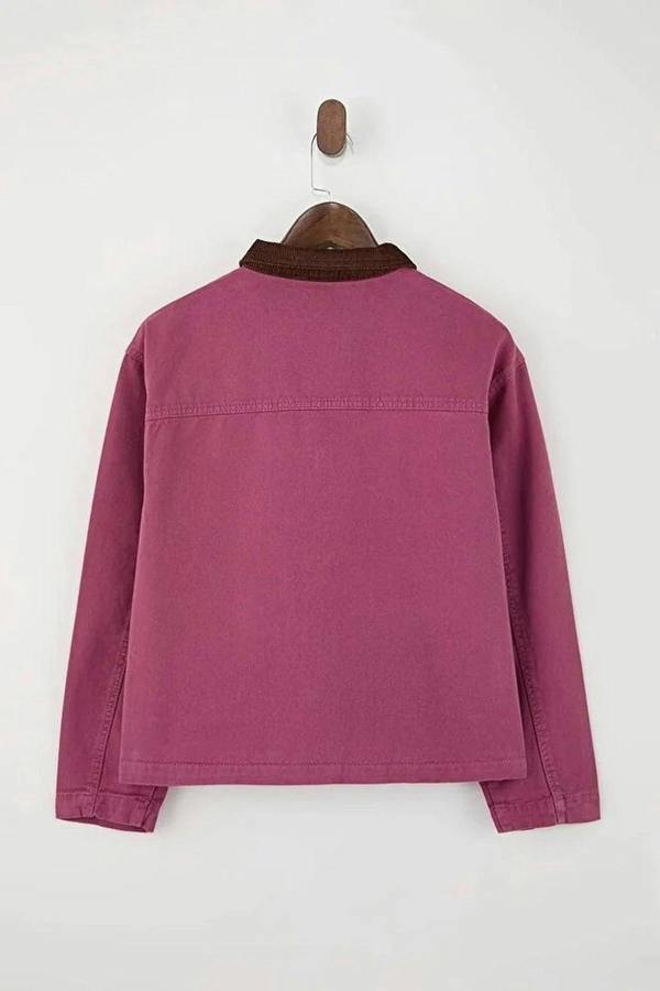 WOVCOR Denim Shirt Jacket with Collar Detail