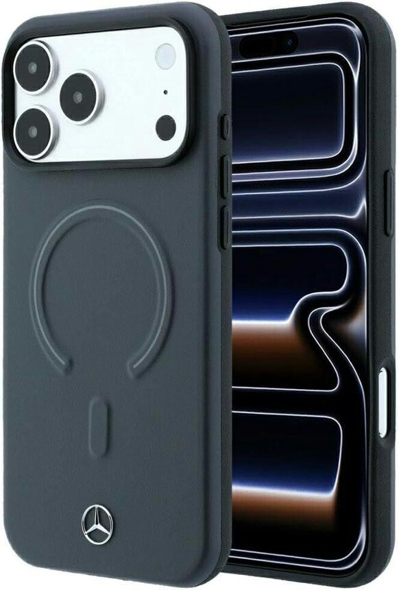 Mercedes Leather 3D MagSafe Case for iPhone 17/18 Pro 6.3" Anthracite - MEHMP18L25PEMMOA