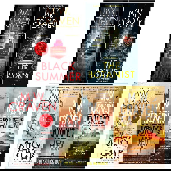 Washington Poe and Ben Koenig Series 5 Books Collection Set By M W Craven (Black Summer, The Botanist, The Mercy Chair, Fearless, Nobody's Hero)