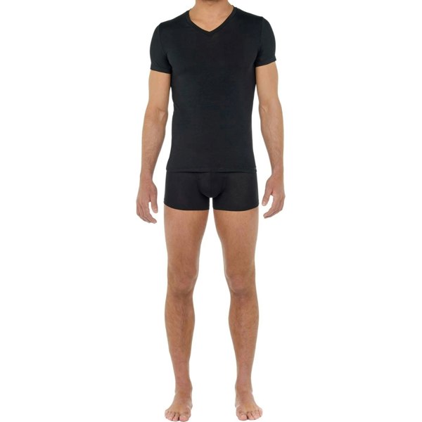Hom Tencel Soft V-Neck T-Shirt, Black