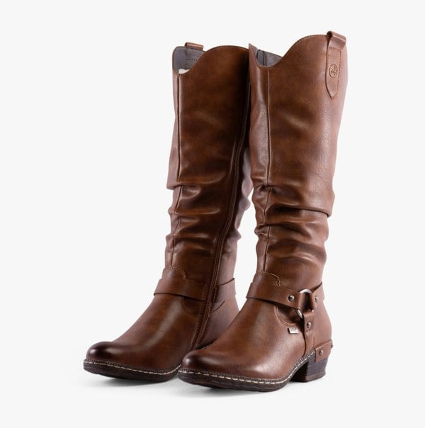 Rieker Western Womens Knee-High Boots - Brown (93670-24)