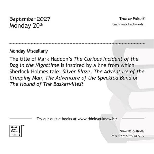 Are You The Brainiest Brit? Desk Calendar 2027, Desk Calendars, Day To View, Entertainment, Gift