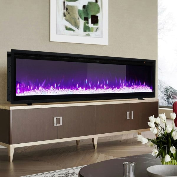 42/50/60/73 inch Electric Fire 12 Vibrant Flame Colours Electric Fireplace with Remote Living and Home