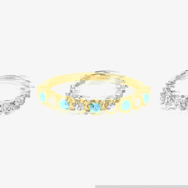 Ania Haie Chill Voyager 14ct Gold Plated Bezel Set Multi Stone Ring R063-01G