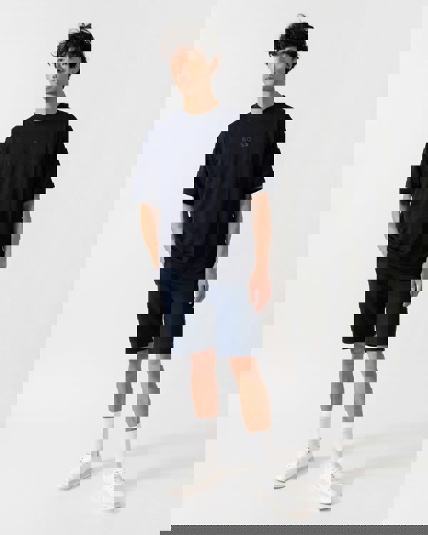 BOSS Orange Summer Mesh Mens T-Shirt - Dark Blue 404 - CHO - Designer Mens Short Sleeve T-Shirts & Tops