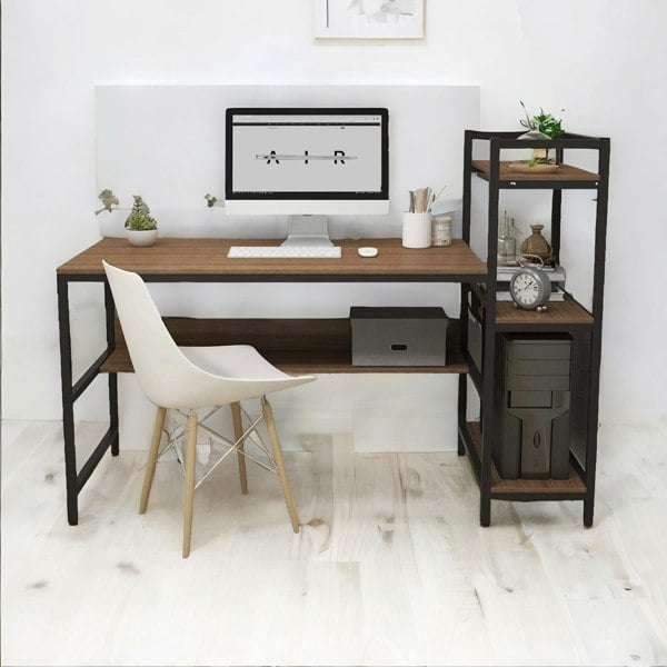 Rafaelo Mobilia Industrial Writing Desk With Steel Frame