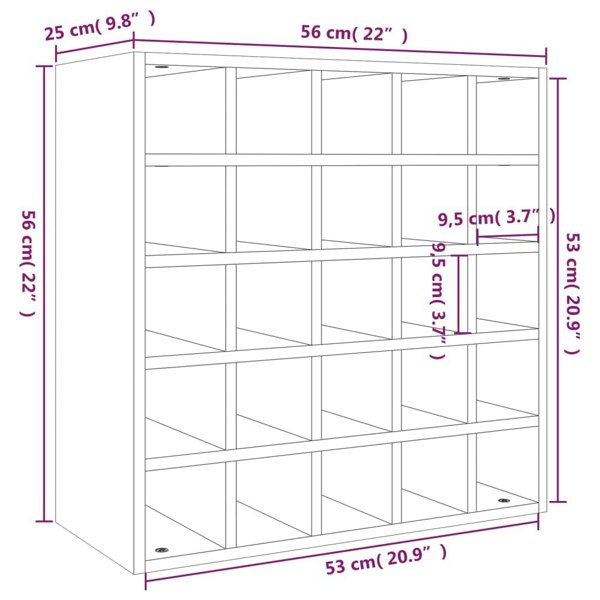 Berkfield Wine Cabinet White 56x25x56 cm Solid Wood Pine