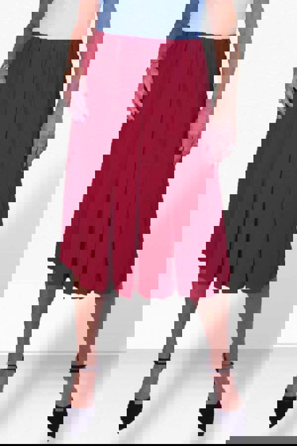 Paulo Due Women's 26" Elasticated Soft Flared Midi Skirt