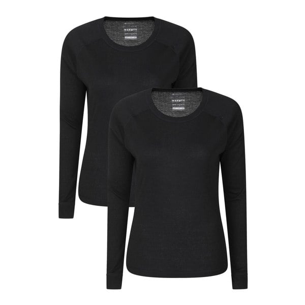 Mountain Warehouse Womens/Ladies Talus Thermal Base Layer Top (Pack of 2) - Black