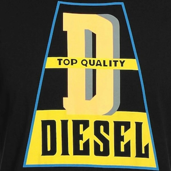 Diesel Top Quality Logo Black T-Shirt S