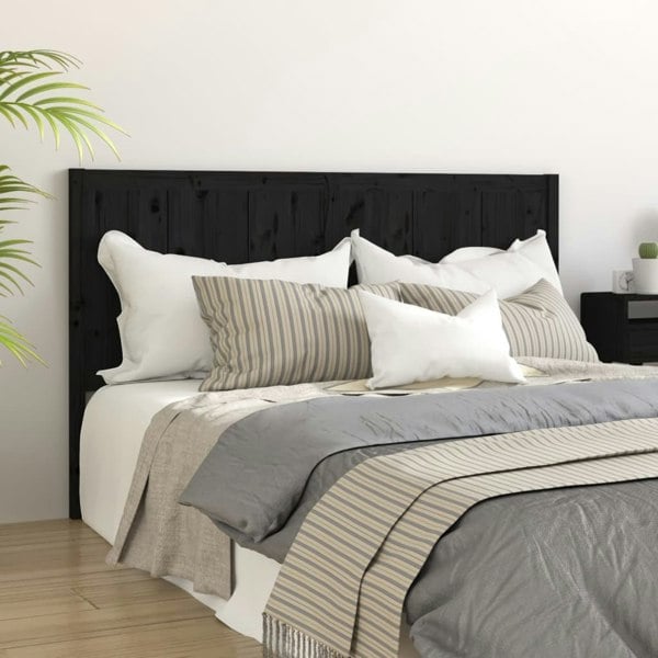 Berkfield Bed Headboard Black 205.5x4x100 cm Solid Pine Wood