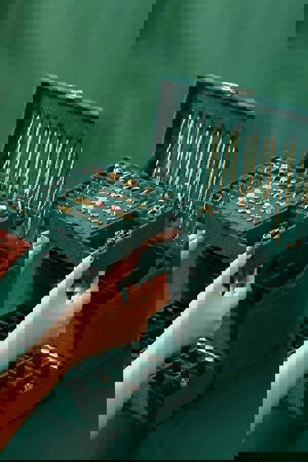 Living and Home 3-Tier Dark Green Jewelry Box with Lock