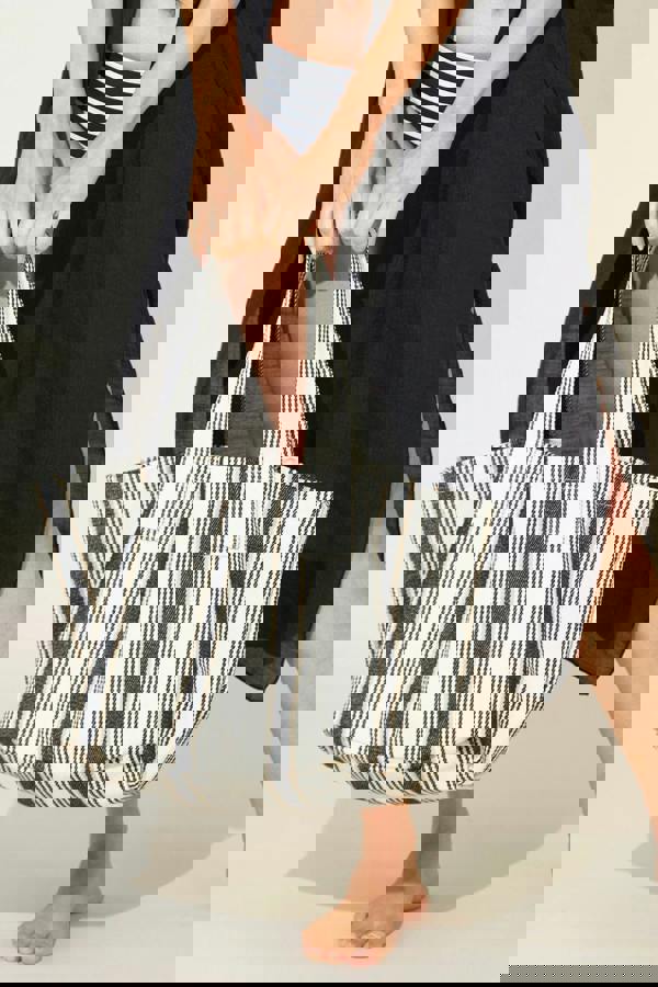 Striped Canvas Beach Bag