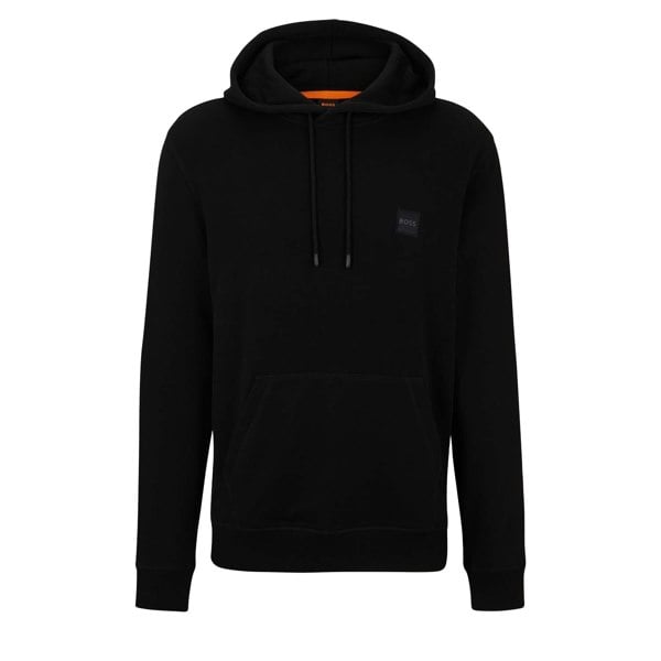 Hugo Boss Mens Wetalk Patch Logo Hoodie - Black