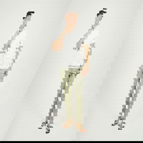 Brave Soul Off White Jacquard Polo Shirt - Off White Image 3