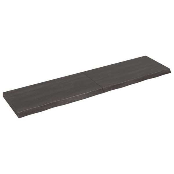 Berkfield Wall Shelf Dark Grey 200x50x6 cm Treated Solid Wood Oak