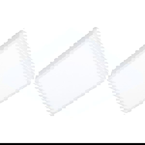 Wall Flush Ceiling Light White Shade Square White Plastic Bulb LED 20W Included Loops