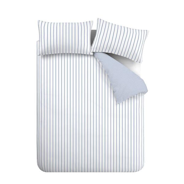 Bianca Hampton Stripe 200 Thread Count Cotton Reversible Duvet Cover Set Blue