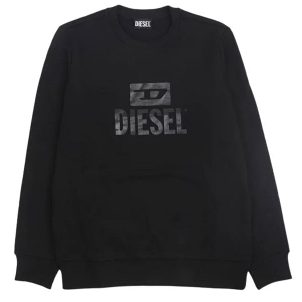 Diesel Tone On Logo Cotton Sweatshirt Jumper - Black