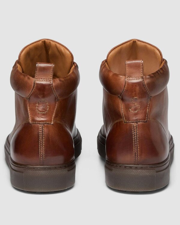 Oliver Sweeney Defeza Mens Calf Leather Retro Hi-Tops - Dark Tan