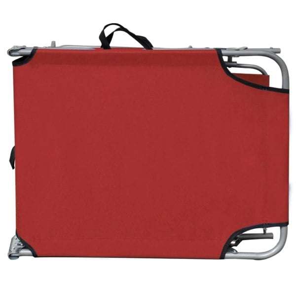 Berkfield Folding Sun Lounger with Canopy Red Aluminium