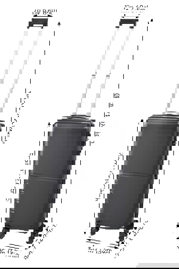 Living and Home Lightweight Hard Shell Suitcase with Spinner Wheels Trolley Travel Suitcase