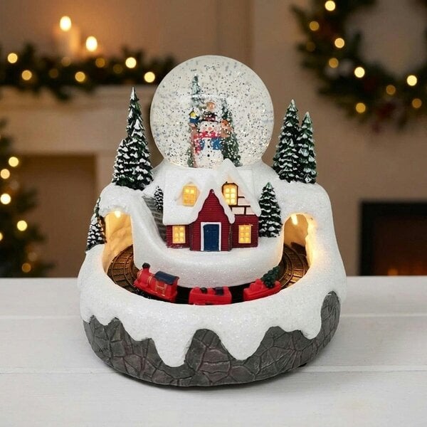 Garden Greatness Mountain Scene Snow Globe with Lights () Statement Light