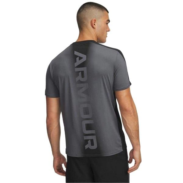 Under Armour Mens HG Wordmark Two Tone Slim T-Shirt - White Castlerock - 
