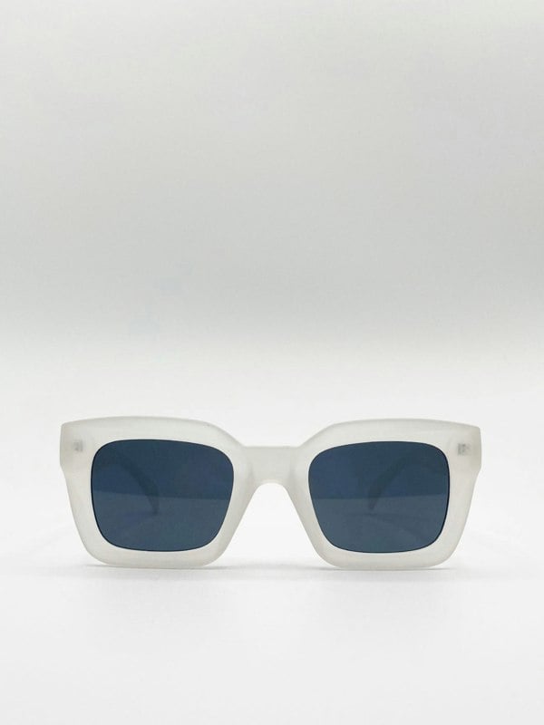 SVNX Oversized Matte Clear Frame Cat Eye Sunglasses