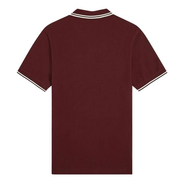 Fred Perry Twin Tipped Polo Shirt Oxblood/Ecru/Ecru