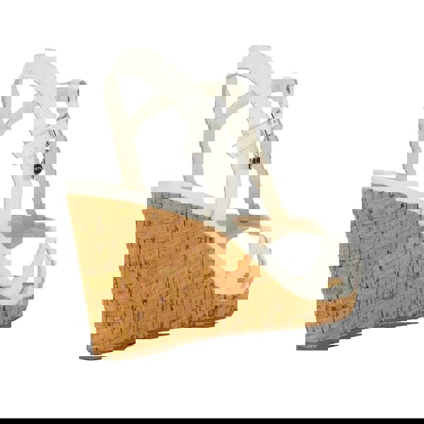 Dune London Womens/Ladies Keep Leather T-Bar Wedge Sandals - White