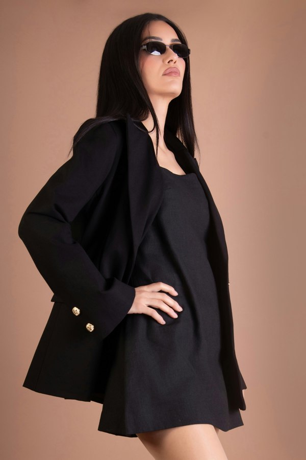 BALOU WOMENS LINEN MINI DRESS