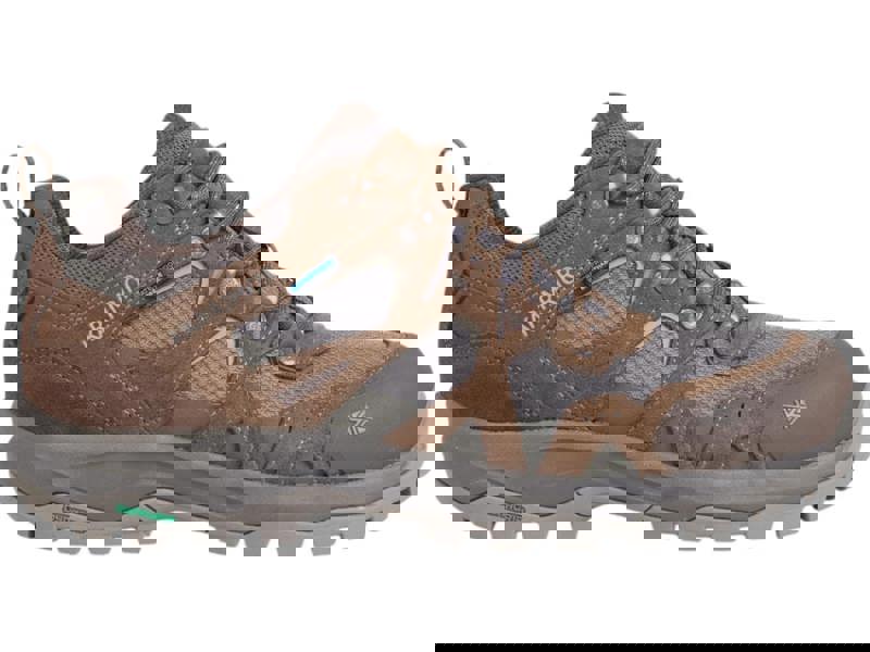 Karrimor Bodmin Low 6 Mens Walking Hiking Trekking Trainers, a brown and grey outdoor footwear with rugged sole designed for trekking and hiking.