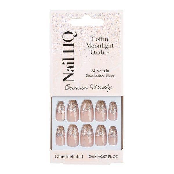 Nail HQ Coffin Moonlight Ombre Nails (24 Pieces)