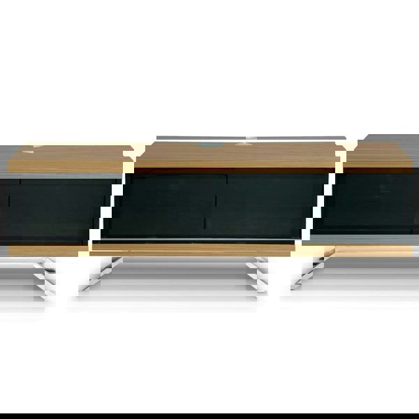 MDA Designs TUCANA 1200 HYBRID Black Oak TV Cabinet BeamThru Remote-Friendly Doors for up to 60" Flat Screen TVs Media Centre