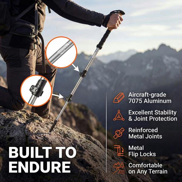 Mountview Trekking Poles Aluminum 7075-T6 Lightweight Hiking Sticks 2 PCS