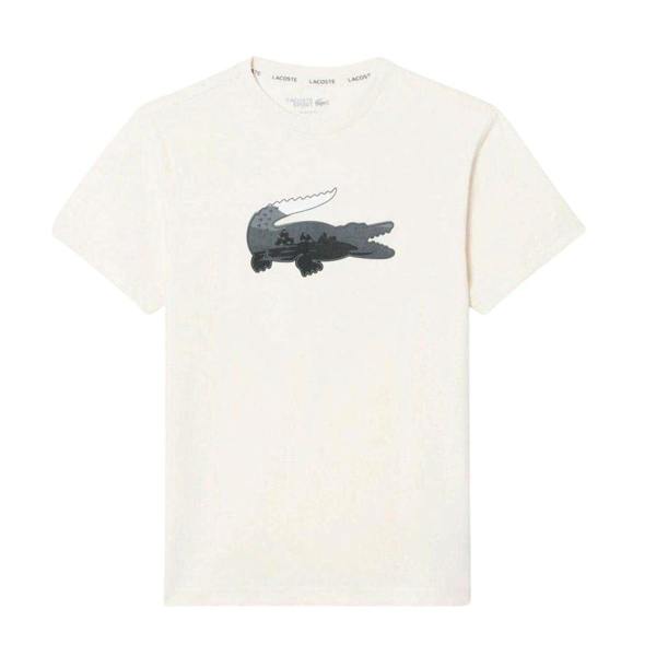 Lacoste Mens Crocodile Print Jersey T-Shirt - White - 