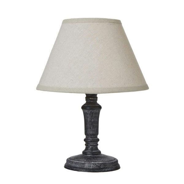 Hill Interiors Palmyra Column Linen Table Lamp (UK Plug) - Grey
