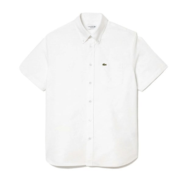 Lacoste Regular Fit Short Sleeved Oxford Shirt White