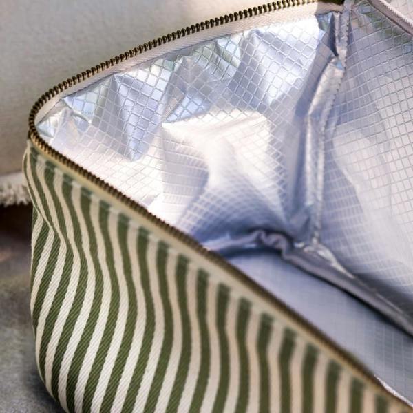 Interior view of the Hove Lunch Bag showing the reflective silver cooler lining.