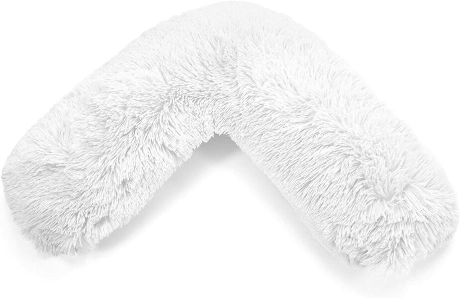 Night Zone Cuddles V Shaped Pillow – Orthopaedic Support Cushion with Case or Cover Only - White - Cover Only