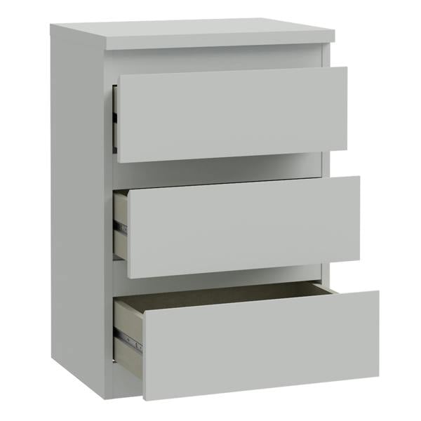Furniture To Go Edmore 3 Drawer Bedside Chest in Light Grey