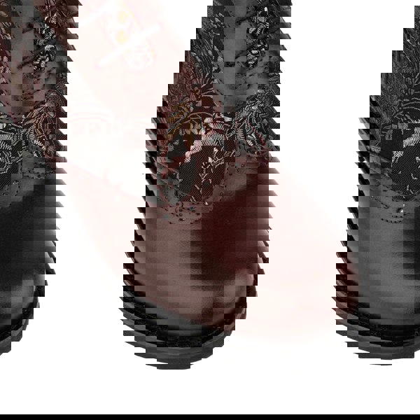 Embassy London Mantis - Floral & Burgundy - Women's above-the-ankle lace-up boot with brogue & paisley detailing