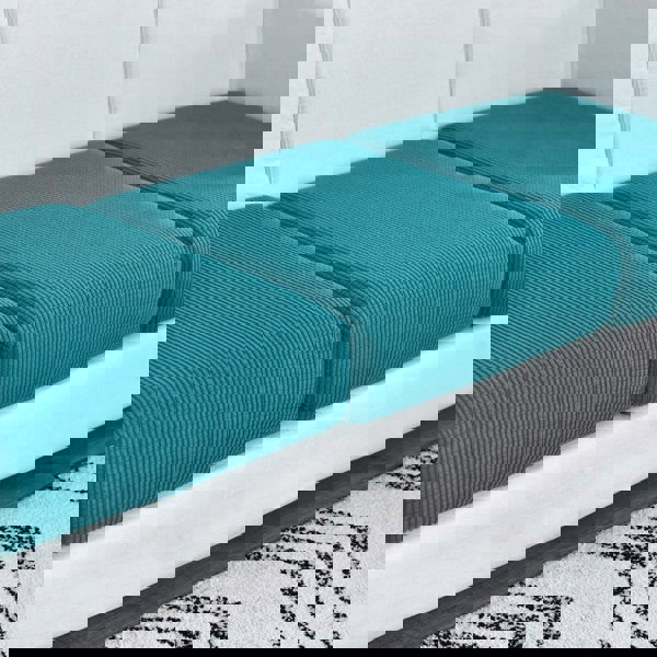 Anyhouz Anyseat Sofa Cover Teal Blue Polyester Thick Stretchable Cushion For Living Room 1Pc Enlarge Size 160-185cmx85-105cm